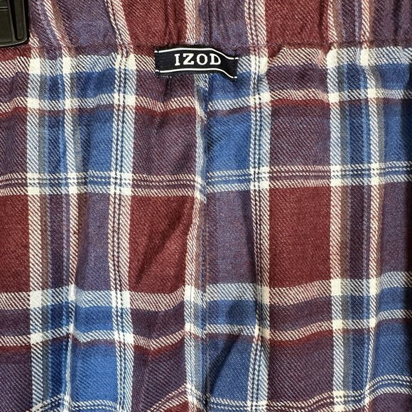 IZOD Mens Pajama Pants XXL Dark Red Blue Plaid Sleepwear KNOIZ8012WHF601 NWT - Picture 3 of 8